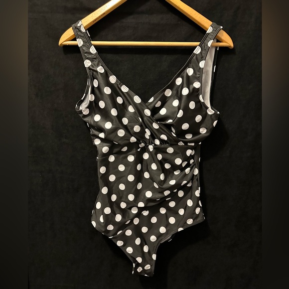 Other - Women’s one piece SWIMSUIT, black and white polkadot, NWOT size L